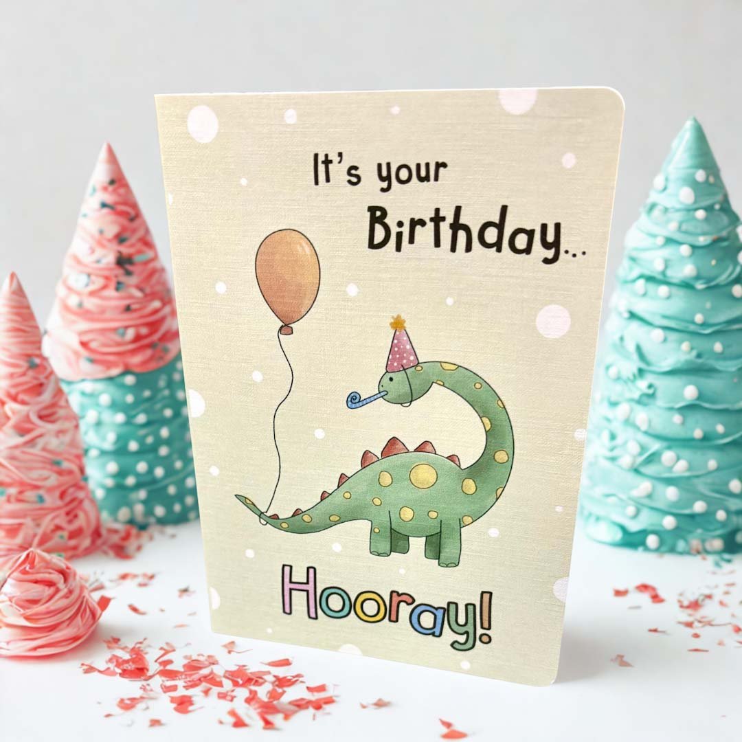 Happy Birthday Dinosaur Card - Scribble & Print Co - Just Makers Rachel of Scribble & Print Co