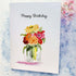 Birthday card with a bouquet of flowers in a jar and &