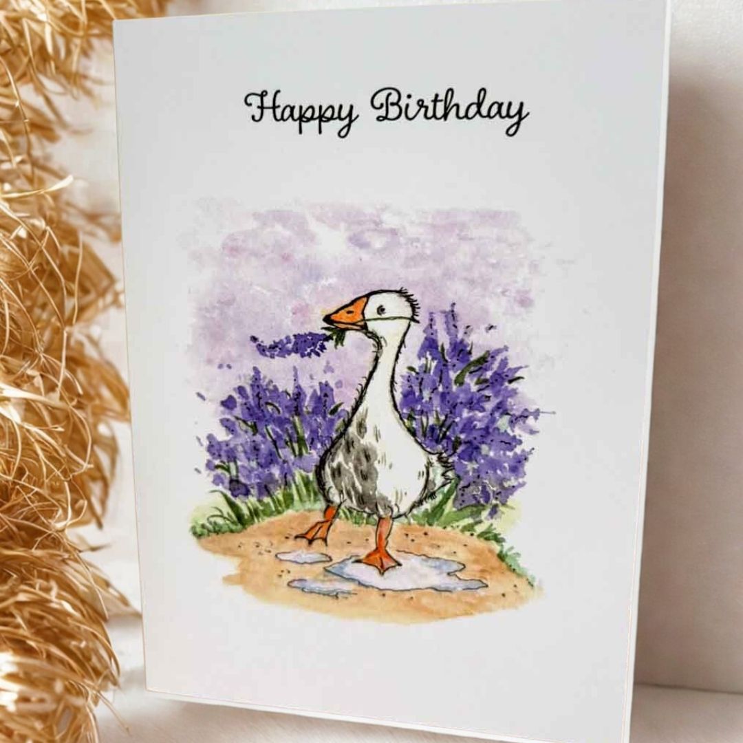 Happy Birthday Goose Greeting Card - Beverley Holgate - Just Makers Beverley Holgate