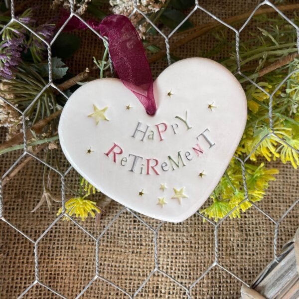 Happy Retirement Heart - Jamali Annay Designs - Just Makers Jamali Annay Designs