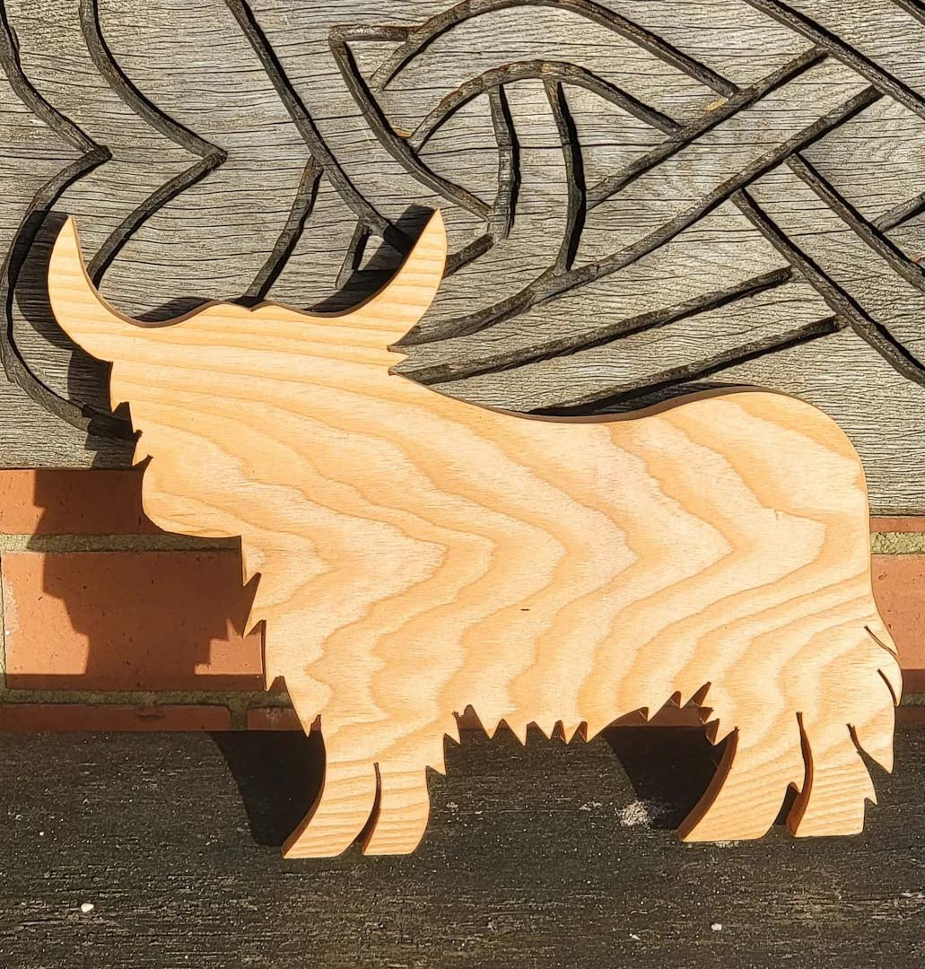 Hardwood Highland Cow Cheese / Bread Board - Wild Wood Gifts_Just Makers