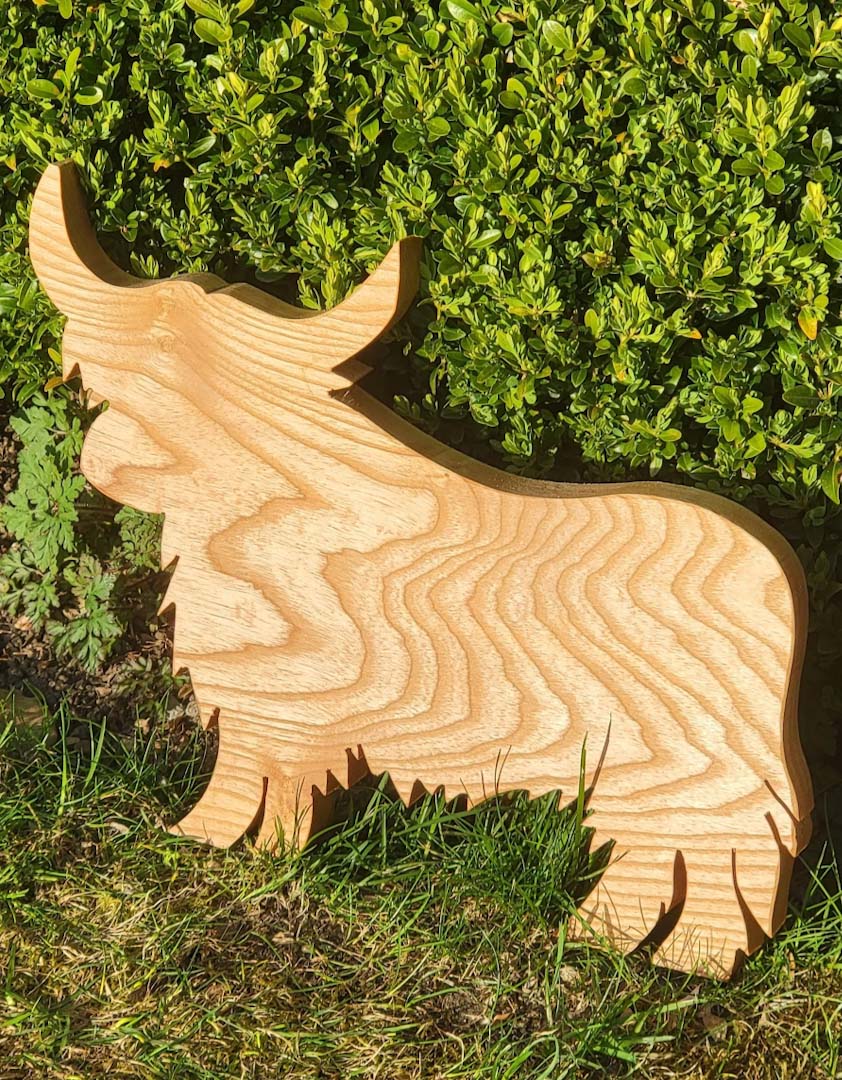 Hardwood Highland Cow Cheese / Bread Board - Wild Wood Gifts_Just Makers
