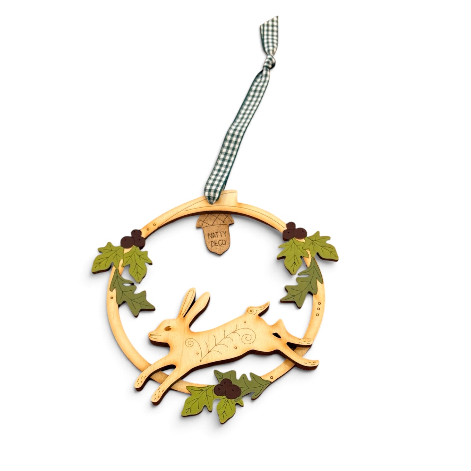 Hare Wooden Rondel - Natty Deco_Just Makers