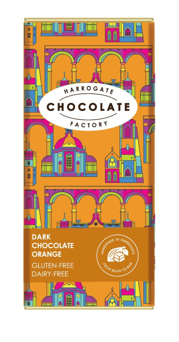 Harrogate Chocolate Factory Bar - Dark Chocolate Orange - Just Makers Harrogate Chocolate Factory