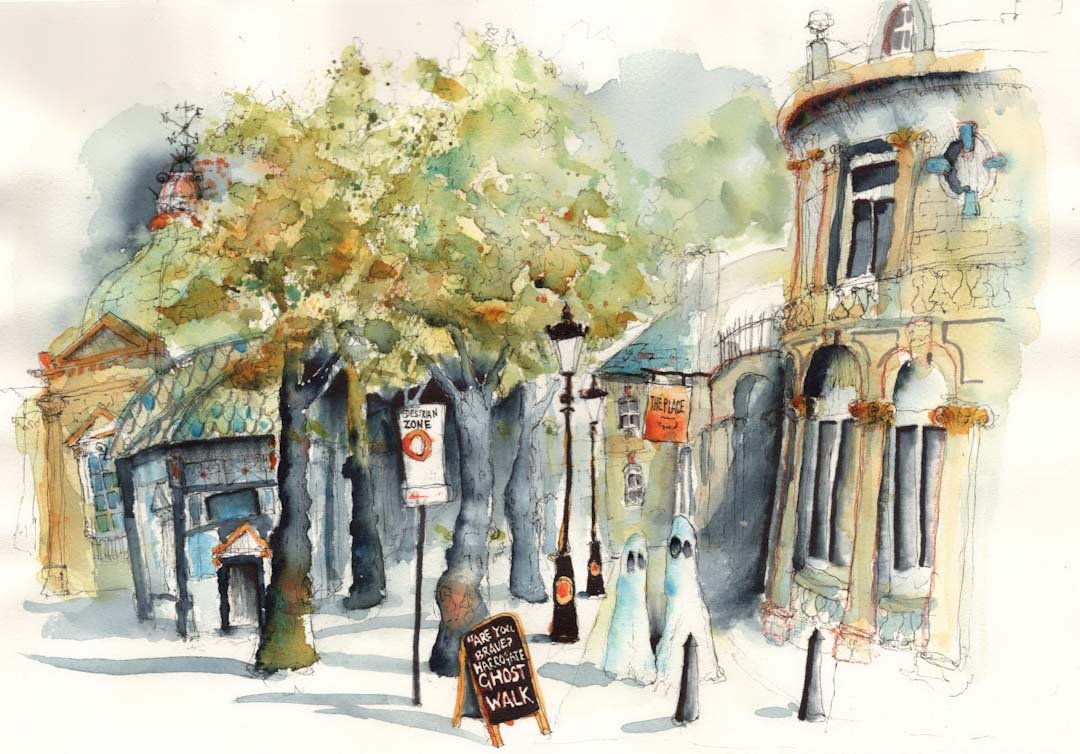 Harrogate Ghost Walk A5 Giclee Print - Tim Gomersall Art - Just Makers Tim Gomersall Art