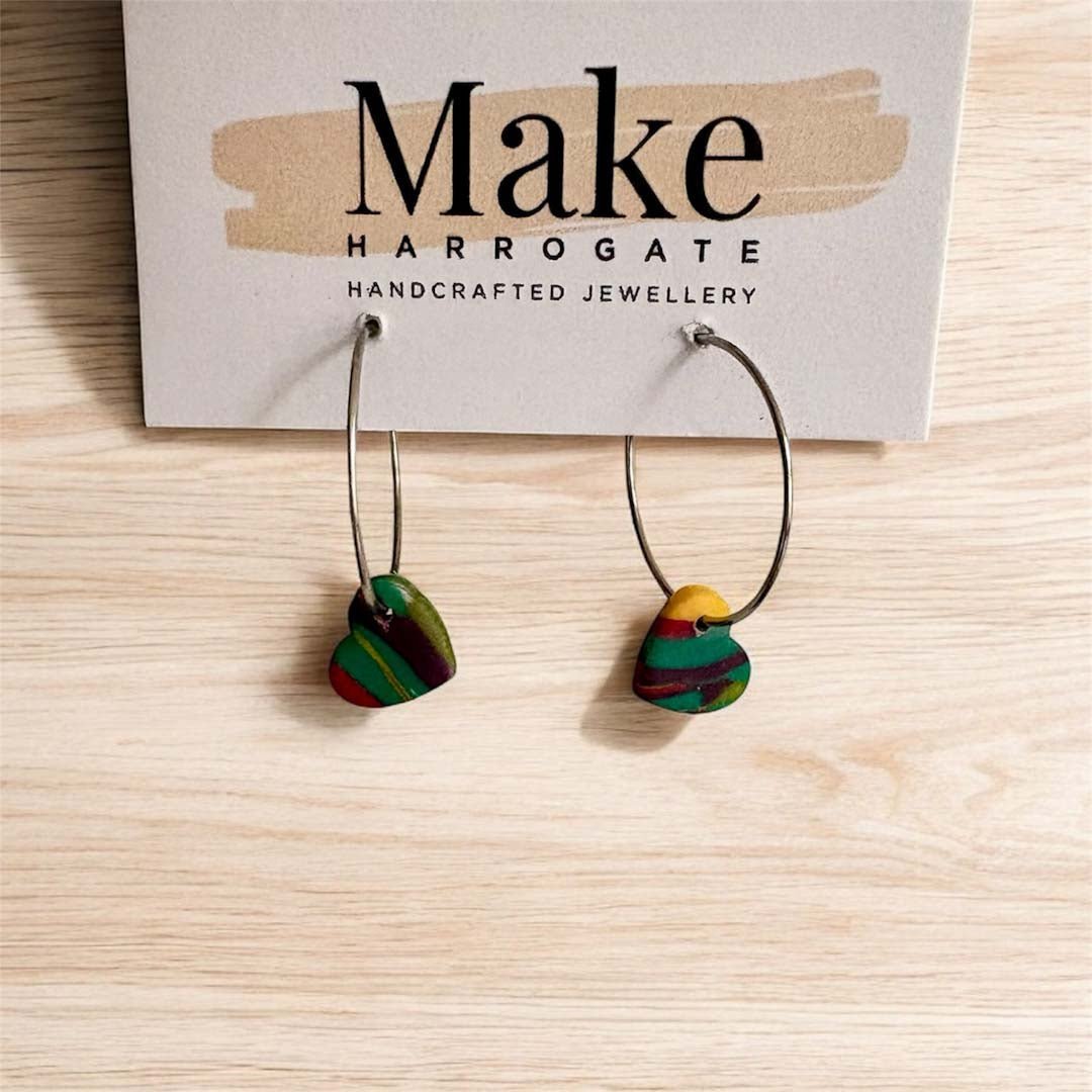 Heart Dot Hoop Earrings - Make Harrogate - Just Makers Make Harrogate