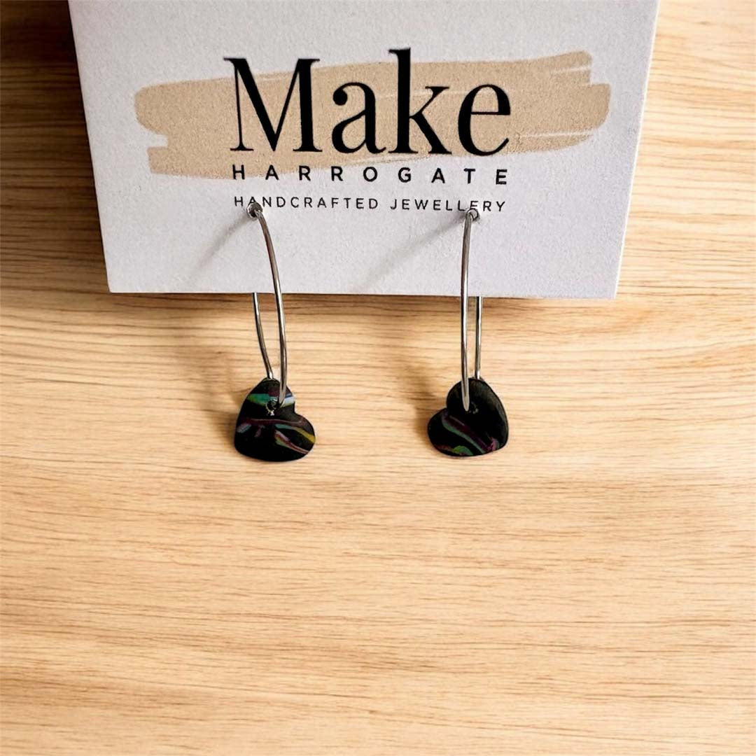 Heart Dot Hoop Earrings - Make Harrogate_Just Makers