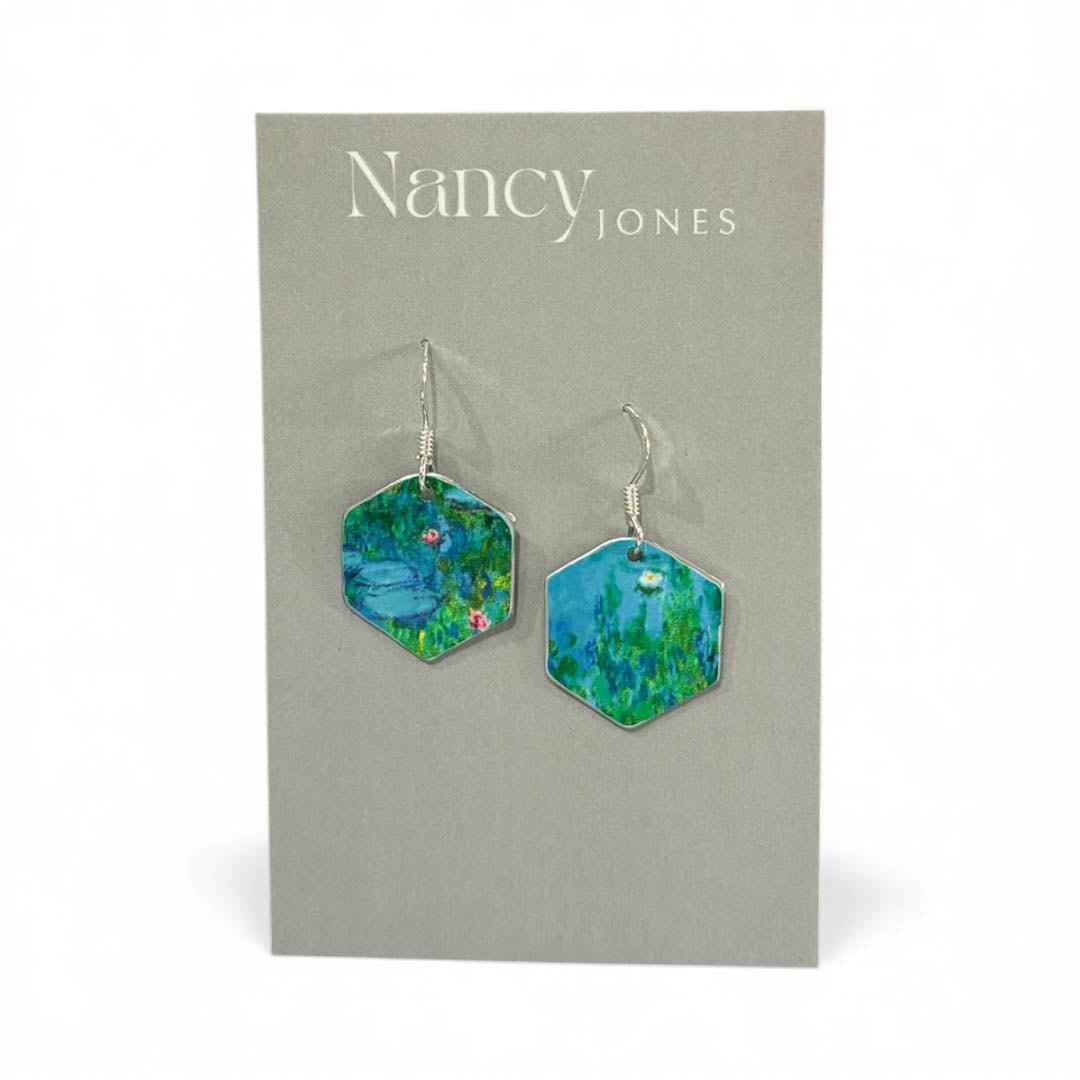 Hex Waterlily Earrings - Nancy Jones - Just Makers Nancy Jones Jewellery