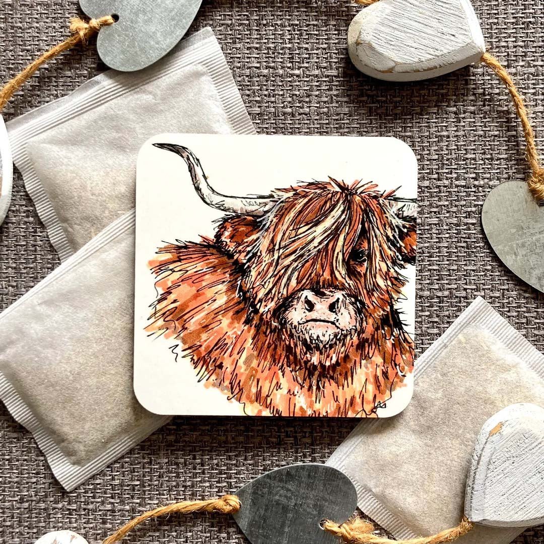Highland Cow Coaster - HD Designs - Just Makers HD Designs