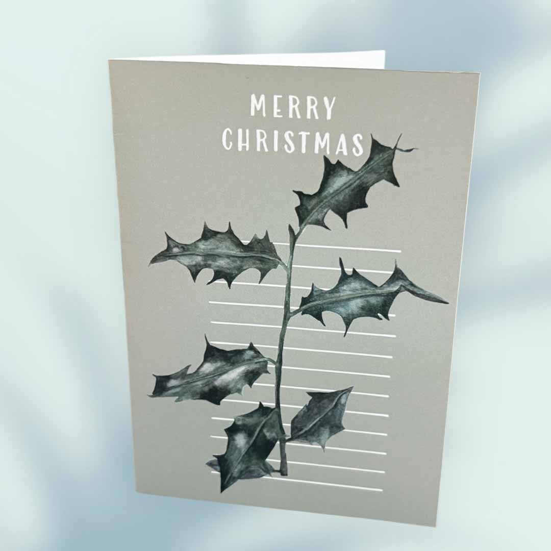 Holly Greeting Card - Inky Print Designs - Just Makers Inky Print Designs