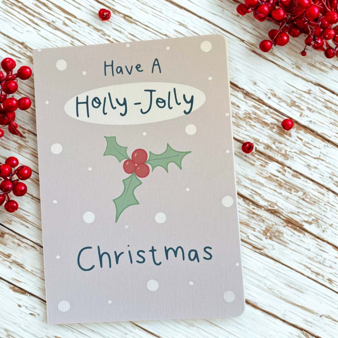 Holly Jolly Christmas Card - Scribble & Print Co - Just Makers Rachel of Scribble & Print Co