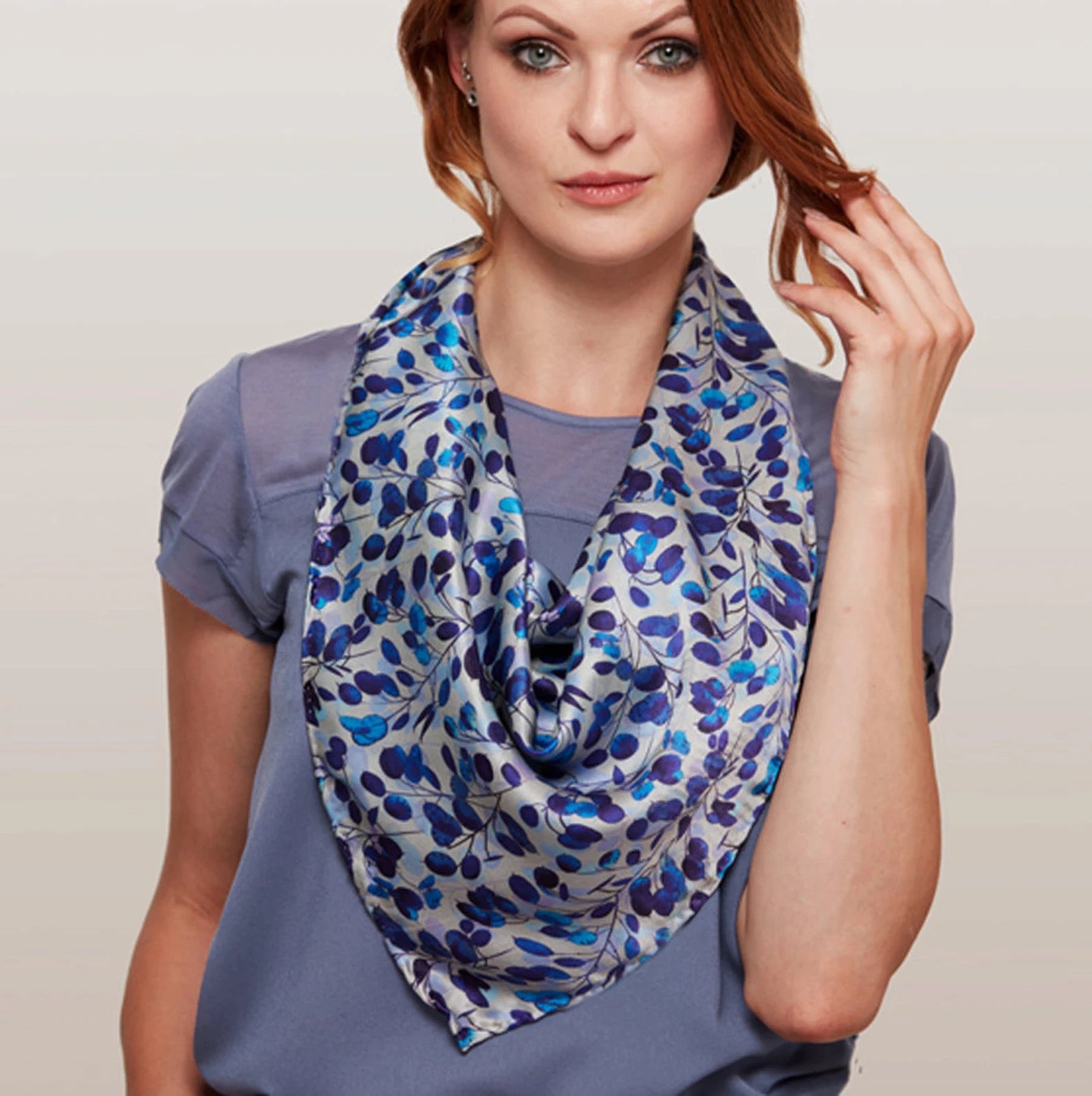 Honesty Print - Large Square Silk Scarf_Just Makers