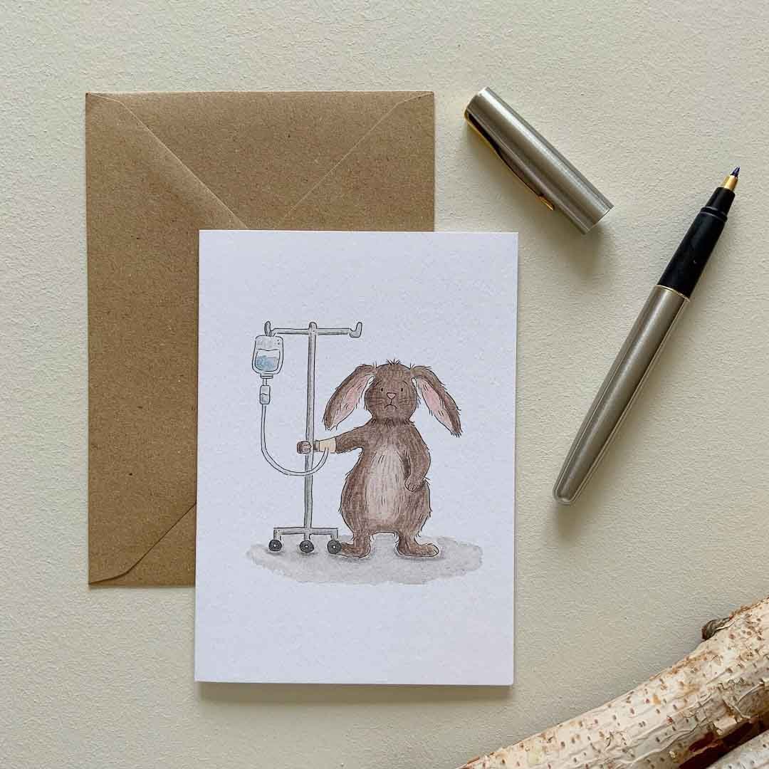 Hopping You Feel Better Soon Card - Bramble Wood and Co - Just Makers Bramble Wood & Co