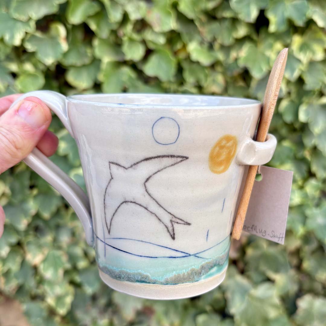Hot Chocolate Mug - Swift - Lorna Gilbert - Just Makers Lorna Gilbert Ceramics