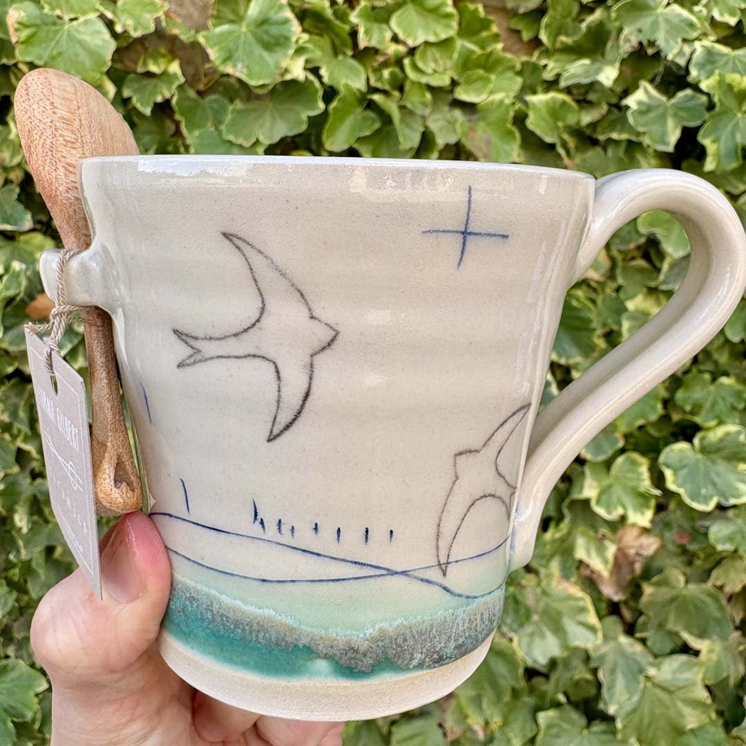 Hot Chocolate Mug - Swift - Lorna Gilbert - Just Makers Lorna Gilbert Ceramics