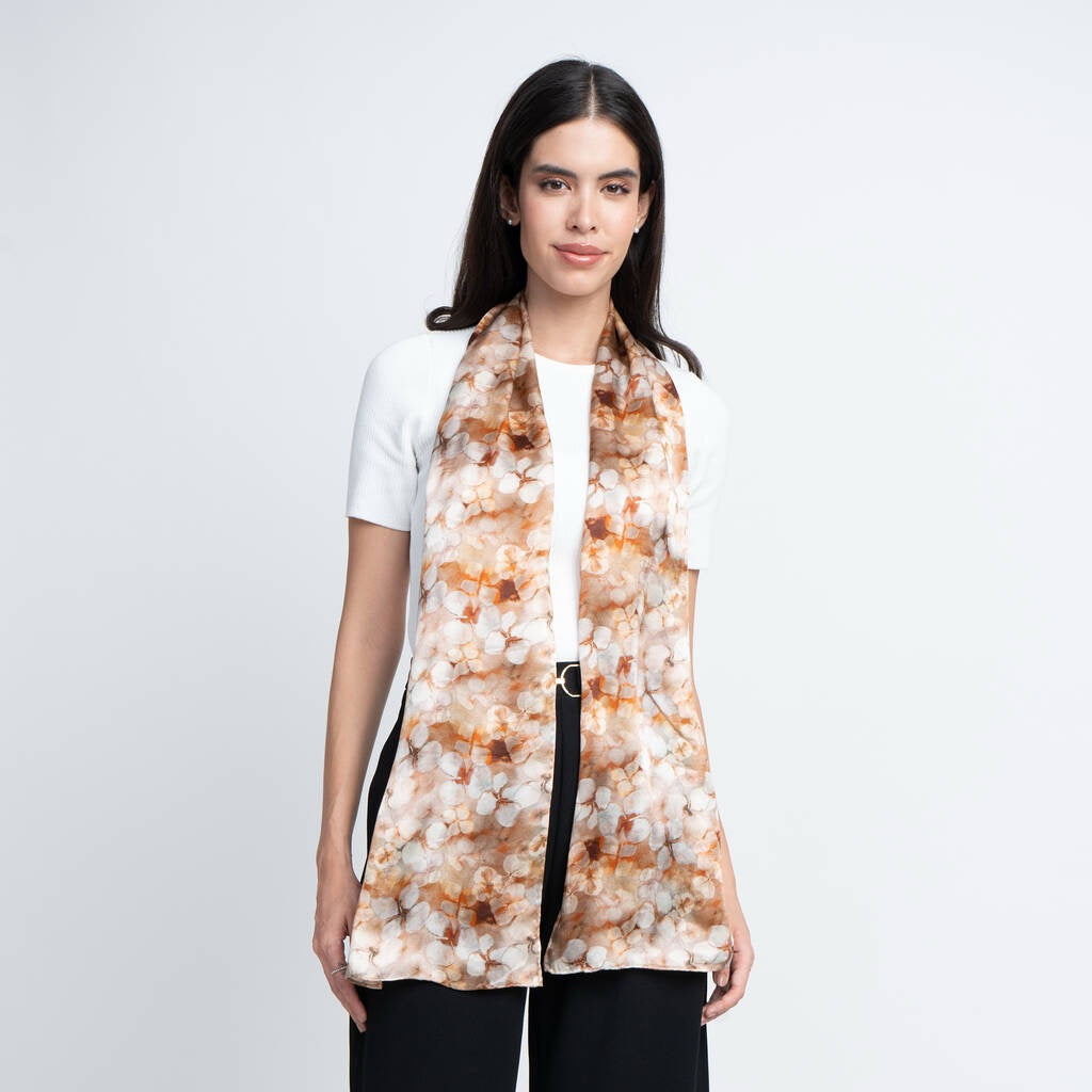 Hydrangeas Print 100% Silk Scarf - Pattern Passion_Just Makers