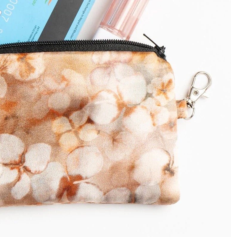 Hydrangeas Silk Pouch / Coin Purse - Pattern Passion - Just Makers Pattern Passion