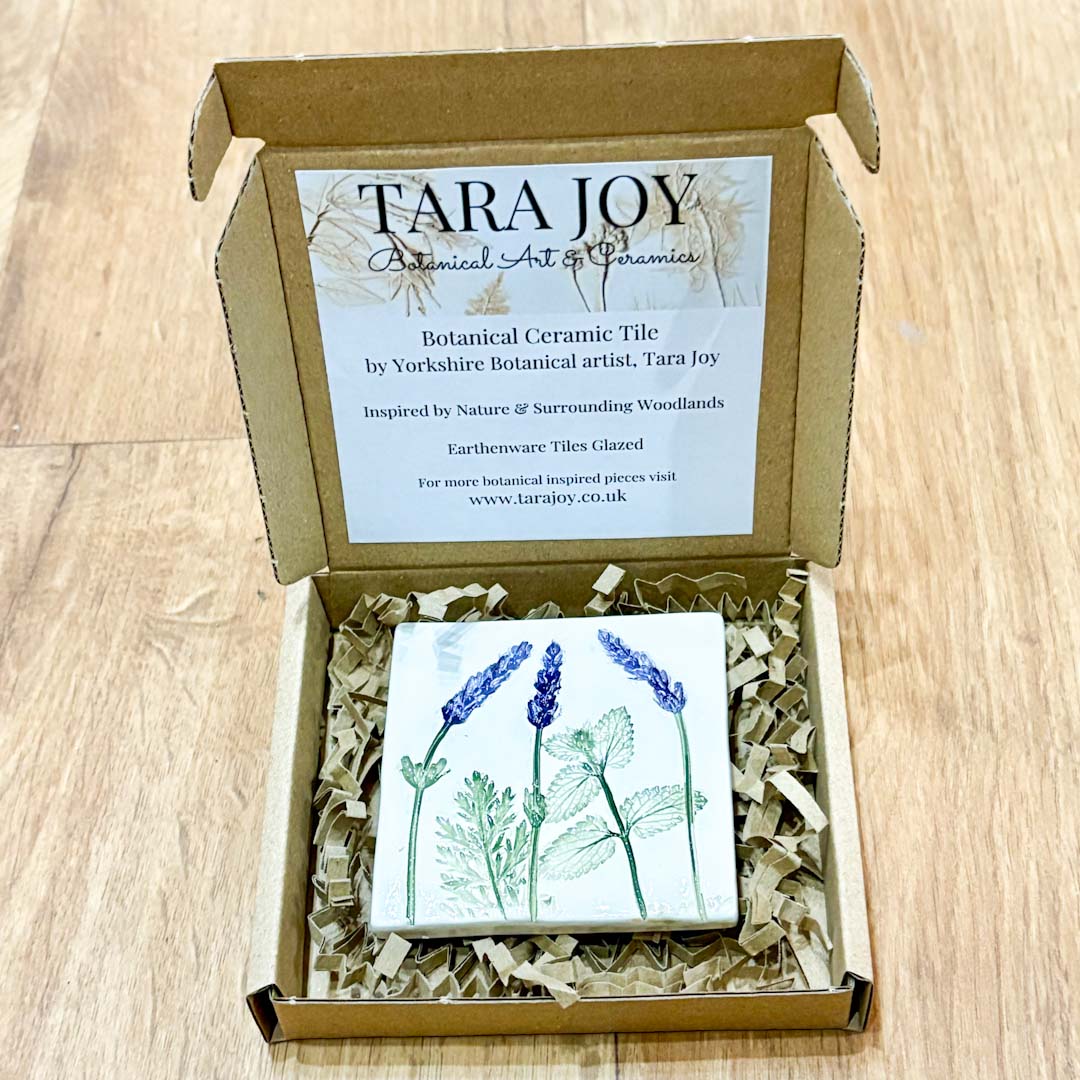 Lavender Ceramic Botanical Tile - Tara Joy Botanicals