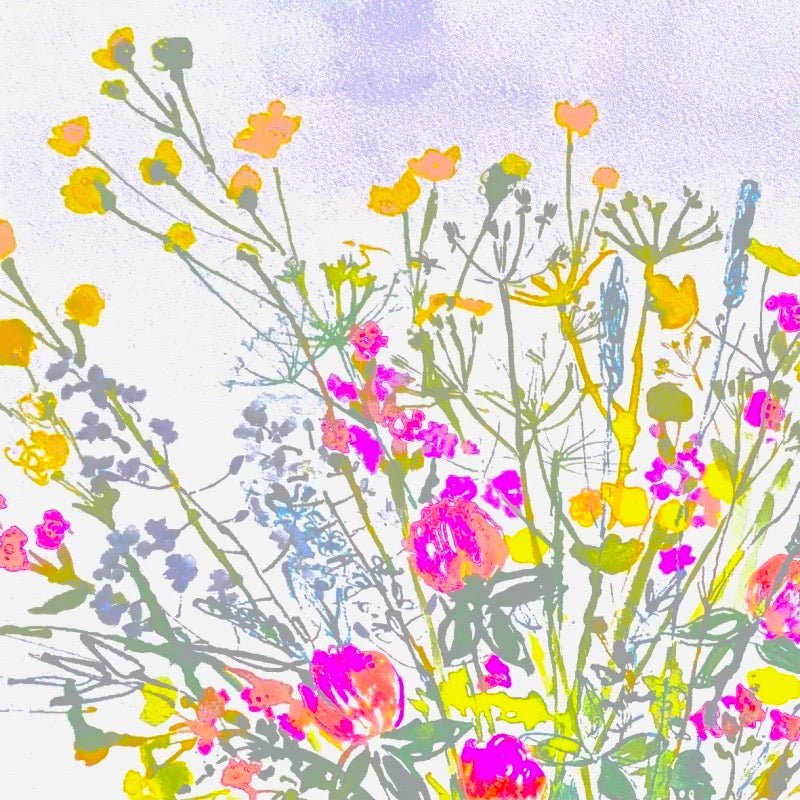 Wild Flower Bouquet Greeting Card - Gill Kirk - Just Makers Gill Kirk Artist