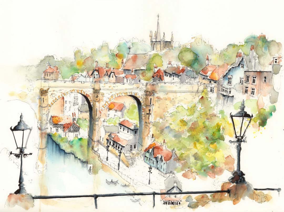 Knaresborough Greeting Card - Tim Gomersall Art - Just Makers Tim Gomersall Art