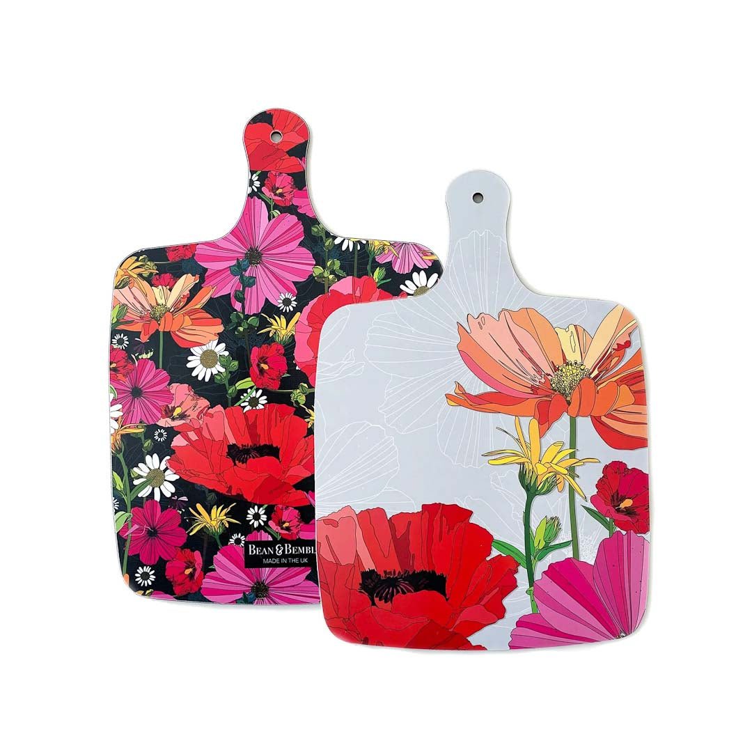 Large Chopping Board - Summer Poppies - Just Makers Bean and Bemble