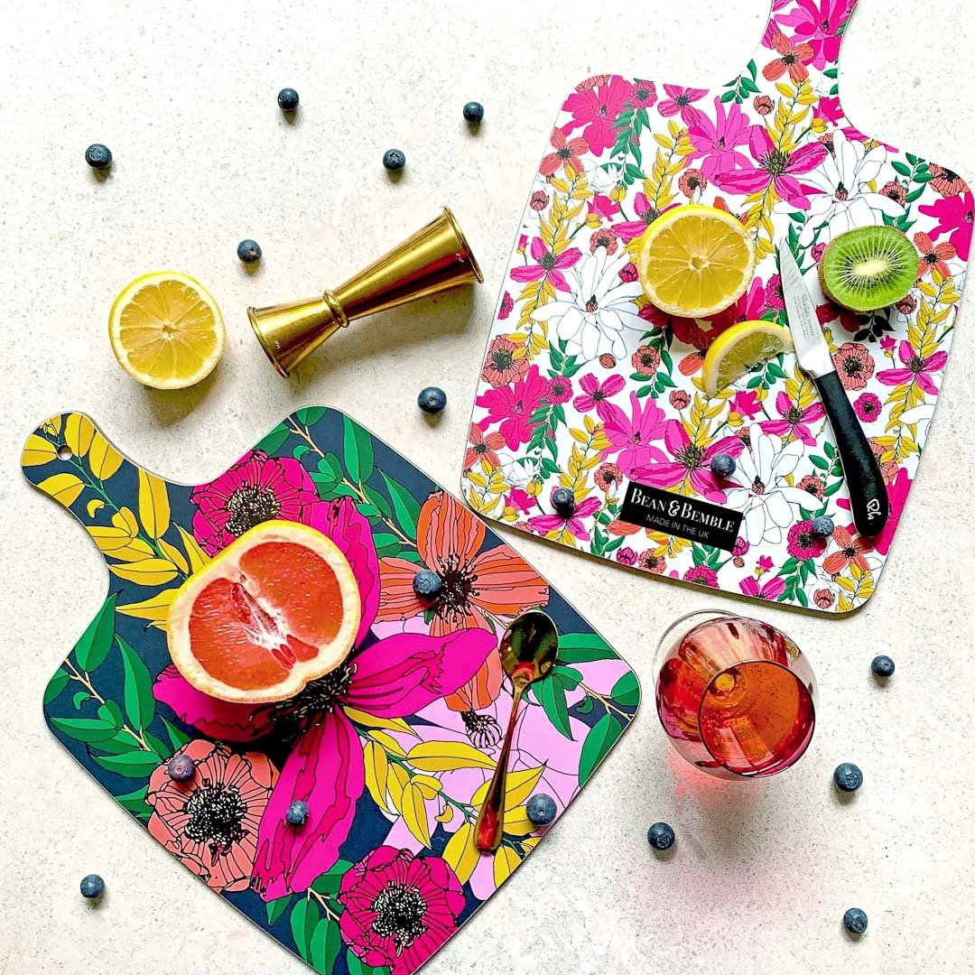 Large Chopping Board - Vivid Blooms - Just Makers Bean and Bemble