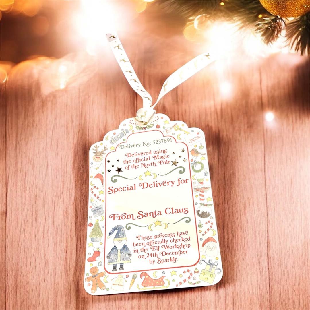 Large Gift Delivery Tag from Santa Claus - Bramble Wood and Co - Just Makers Bramble Wood & Co