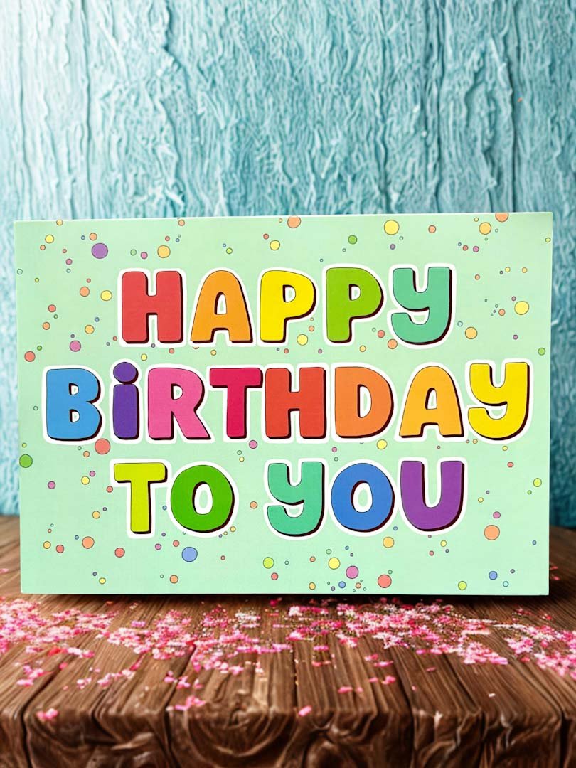 Large Happy Birthday To You Greeting Card - Rat Bean Kat - Just Makers Rat Bean Kat