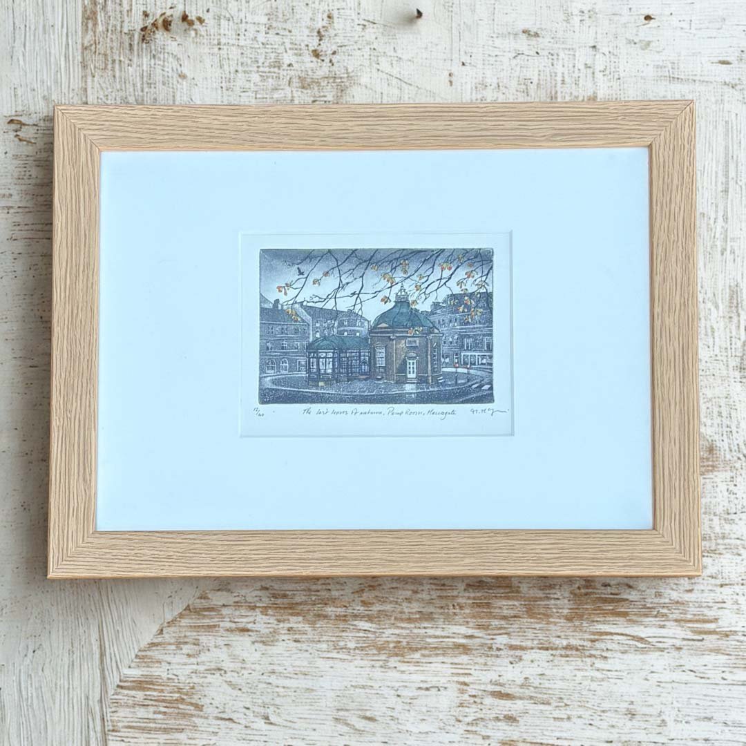 Last Leaves of Autumn, Pump Room Original Framed Etching - Moira McTague - Just Makers Moira McTague