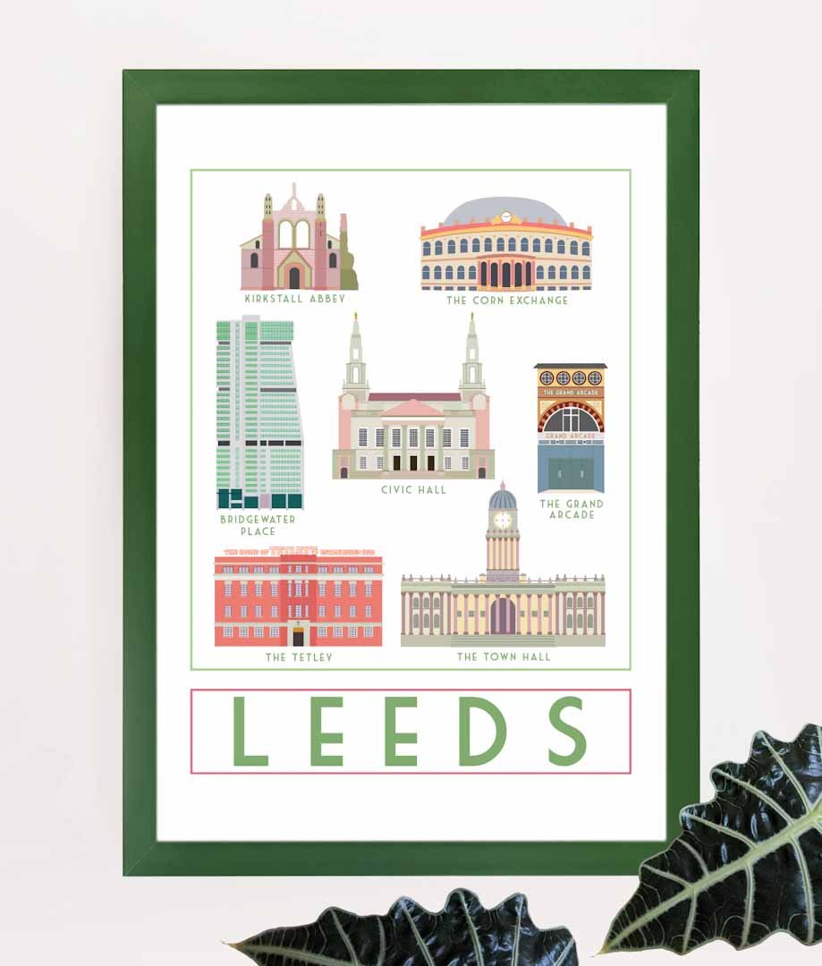 Leeds Landmarks A4 Print - Sweetpea and Rascal - Just Makers Sweetpea and Rascal