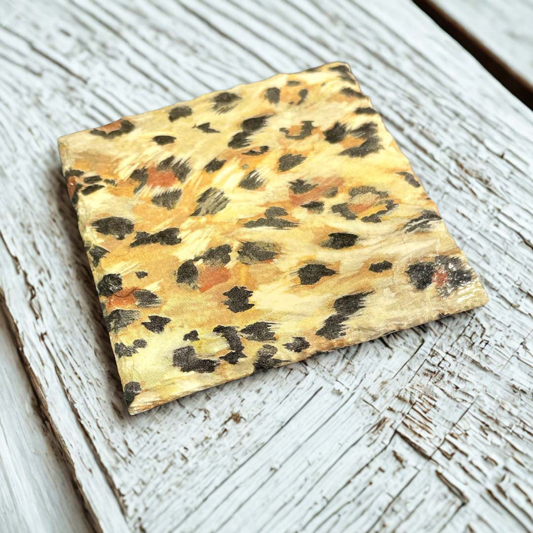Leopard Print Coaster Slate 2 - Sarah Tustin_Just Makers