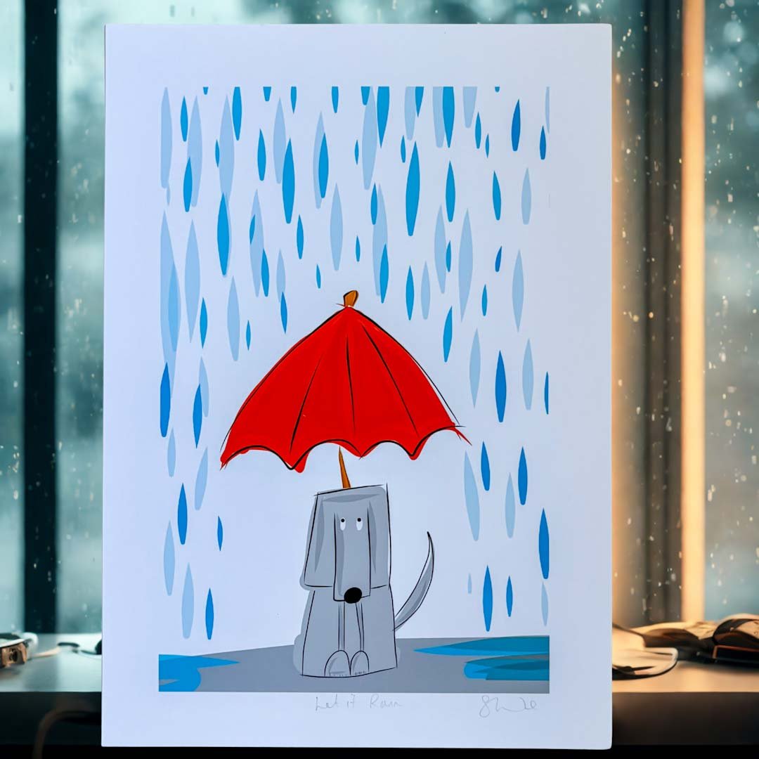 Let it Rain Sprocket A4 Print - Sarah Westwood Illustrator - Just Makers Sarah Westwood Illustrator