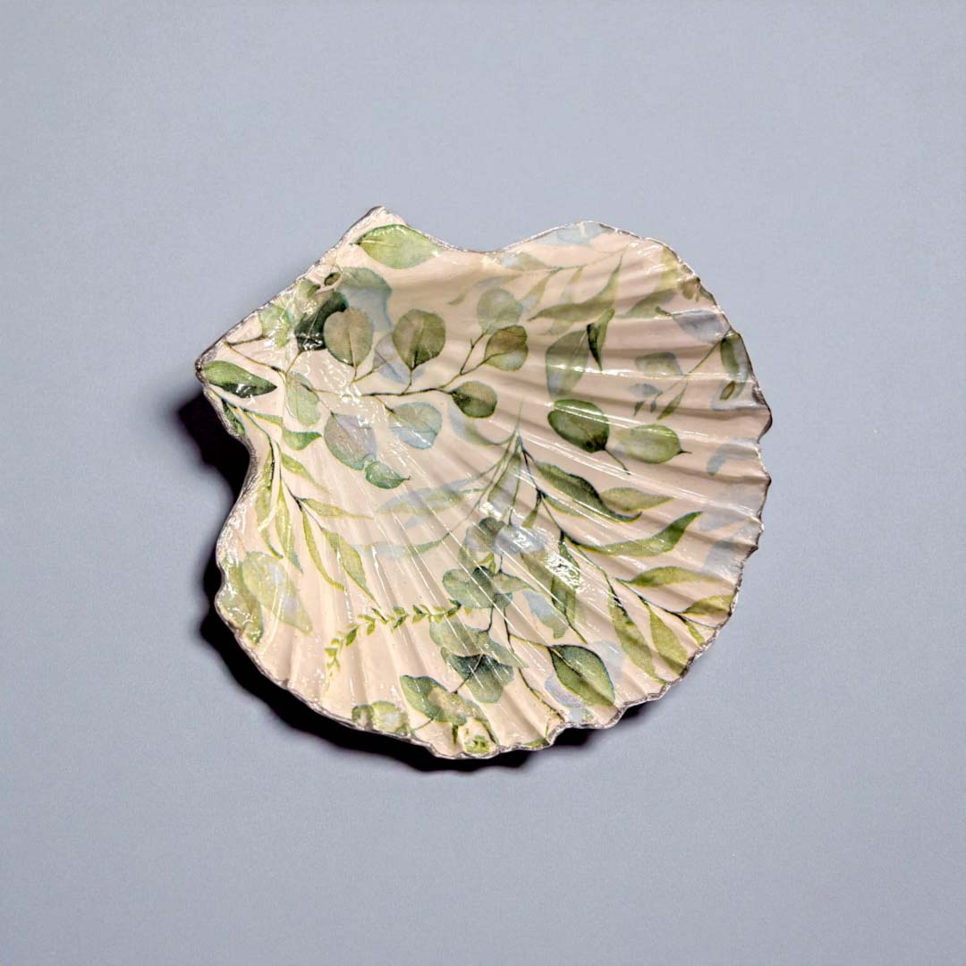 Light Green Leaves Large Shell - Sarah Tustin_Just Makers