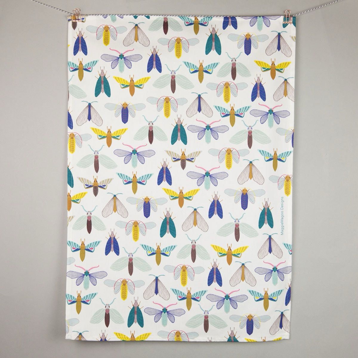 Light Moths Tea Towel Maggie Magoo Designs - Just Makers Maggie Magoo Designs