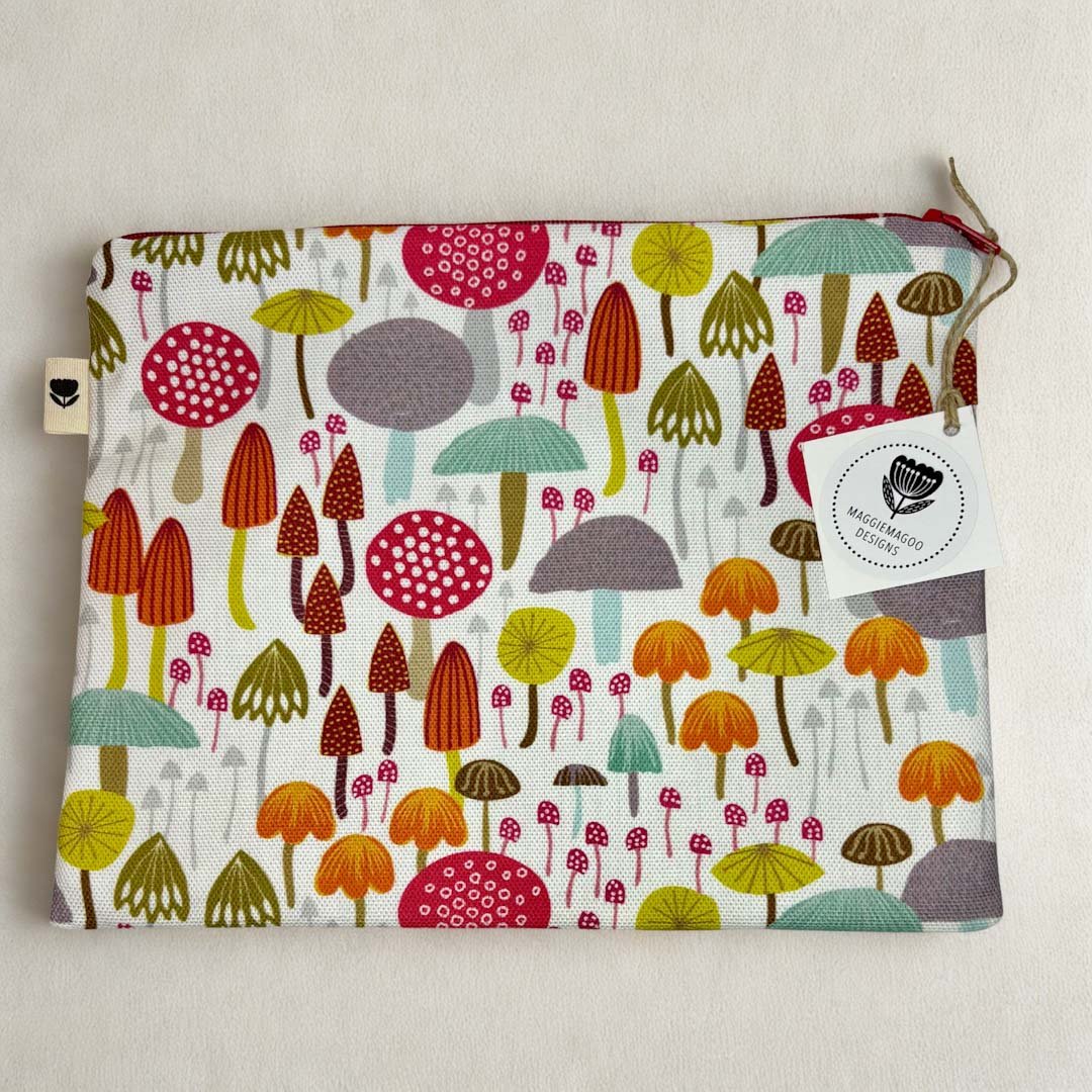 Light Toadstool Fabric Pouch - Maggie Magoo Designs - Just Makers Maggie Magoo Designs