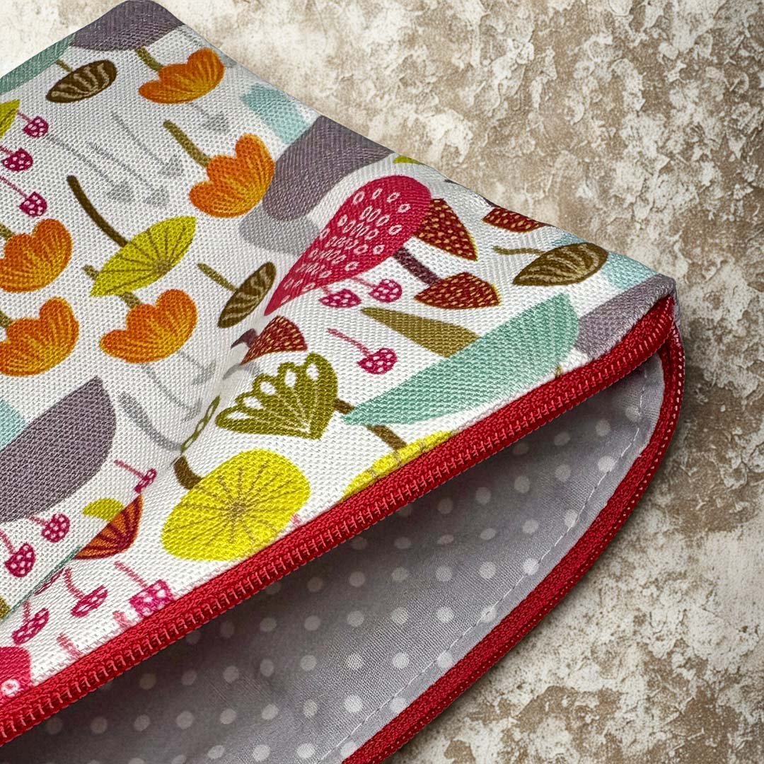 Light Toadstool Fabric Pouch - Maggie Magoo Designs - Just Makers Maggie Magoo Designs
