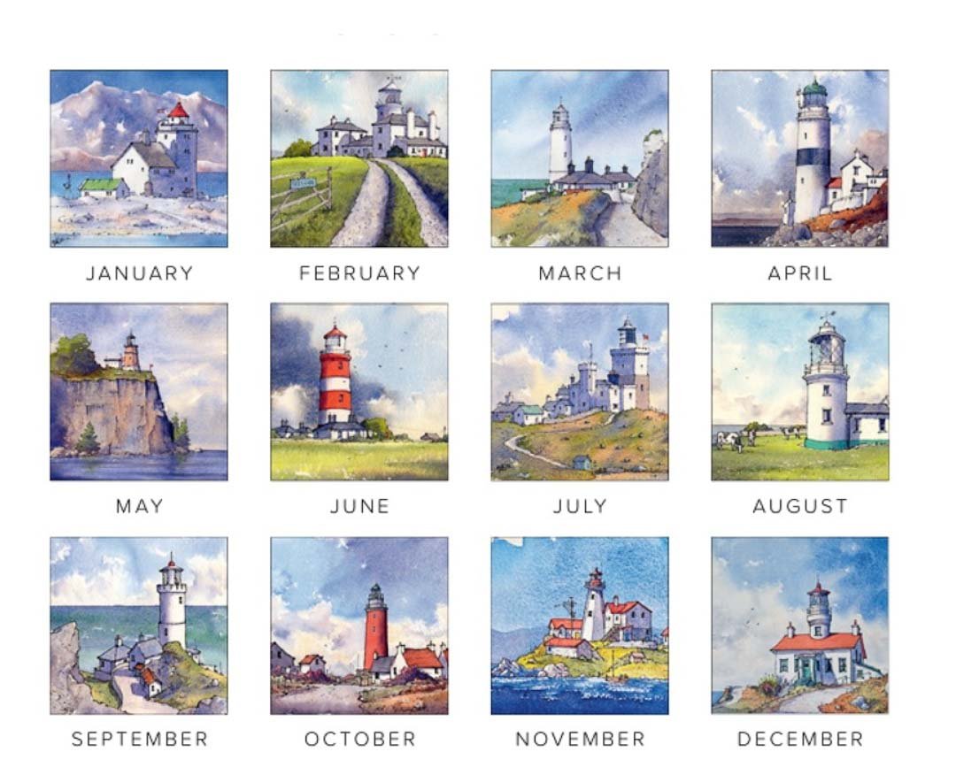 Lighthouses 2026 Calendar - Matty Burnham - Just Makers Matty Burnham