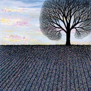 Lilac Farm Square Greeting Card - Sarah Jane Nicholls - Just Makers Sarah Jane Nicholls