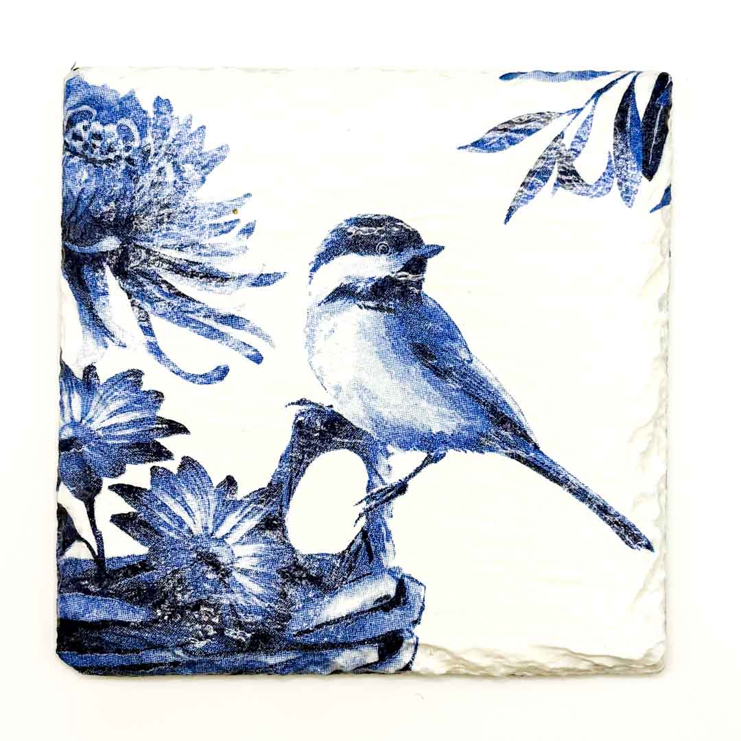 Little Bird in Blue Coaster Slate - Sarah Tustin_Just Makers