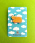 Little Wooden Highland Cow Pin Badge - Rat Bean Kat_Just Makers
