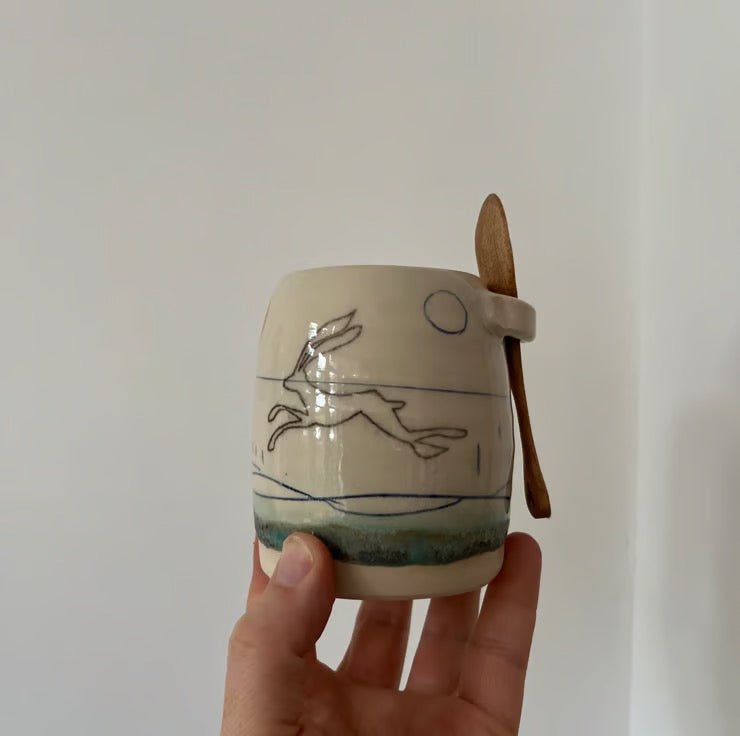 Lorna Gilbert: Hare Sugar Bowl - Just Makers Lorna Gilbert Ceramics