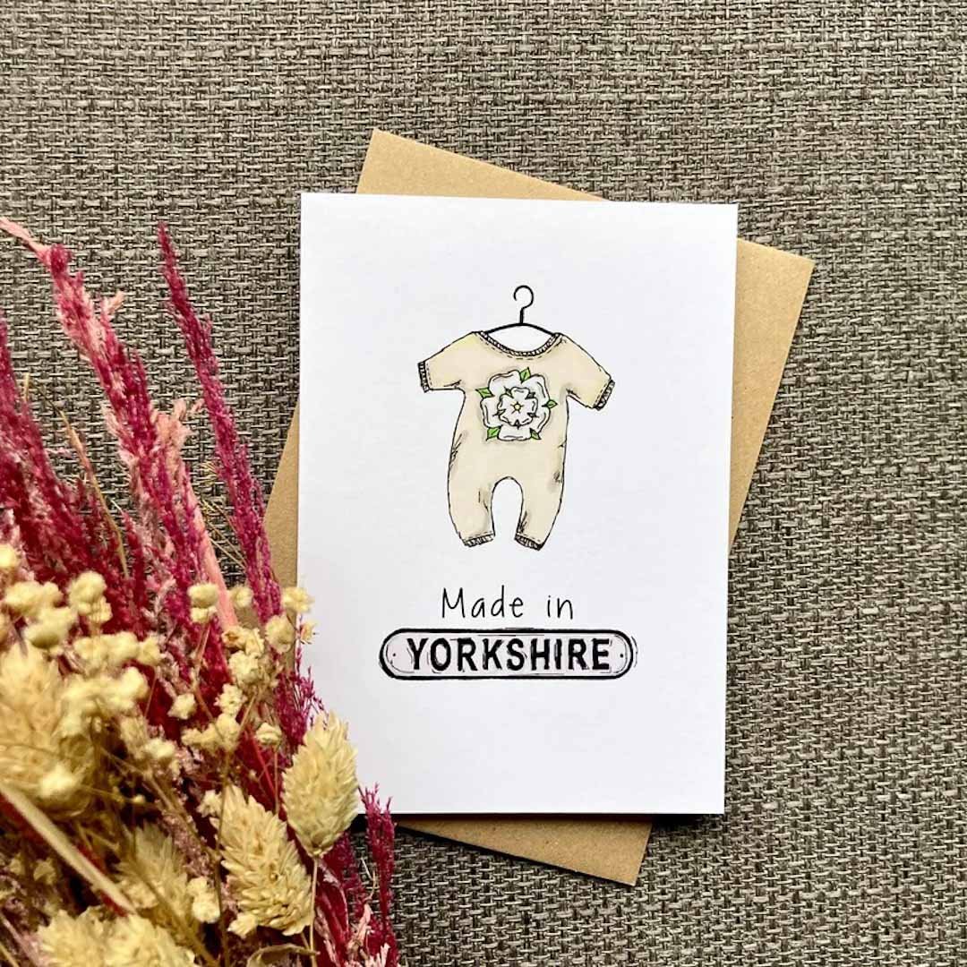 Made in Yorkshire New Baby Card - HD Designs - Just Makers HD Designs