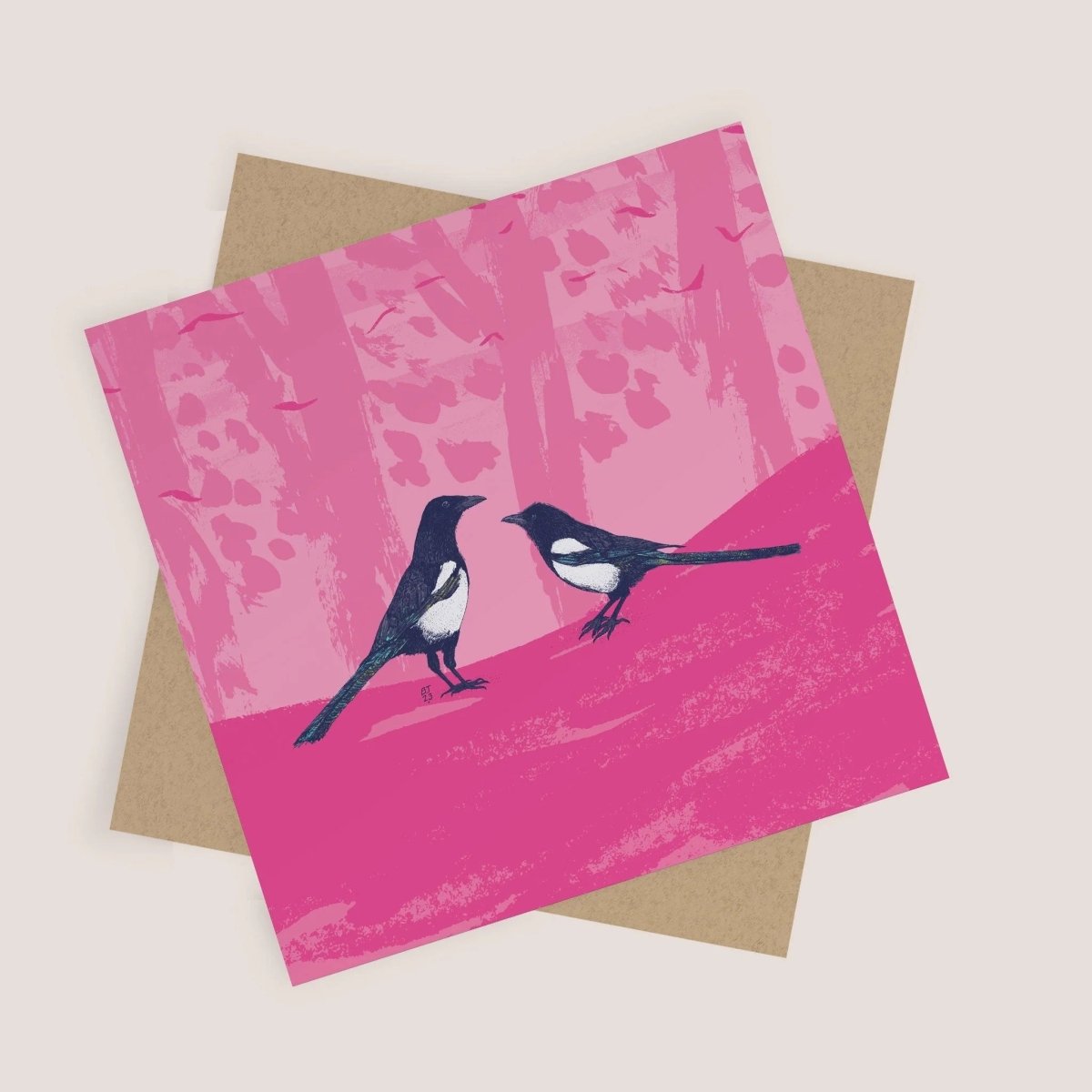 Magpies Greeting Card - Bejojo Art - Just Makers Bejojo Art