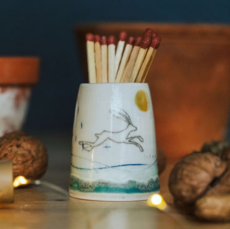 Match Striker Pot - Hare - Lorna Gilbert - Just Makers Lorna Gilbert Ceramics