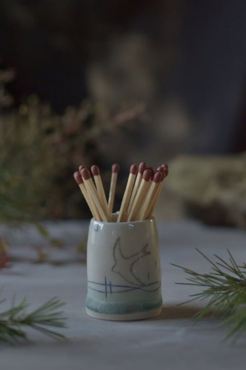 Match Striker Pot - Swift - Lorna Gilbert - Just Makers Lorna Gilbert Ceramics