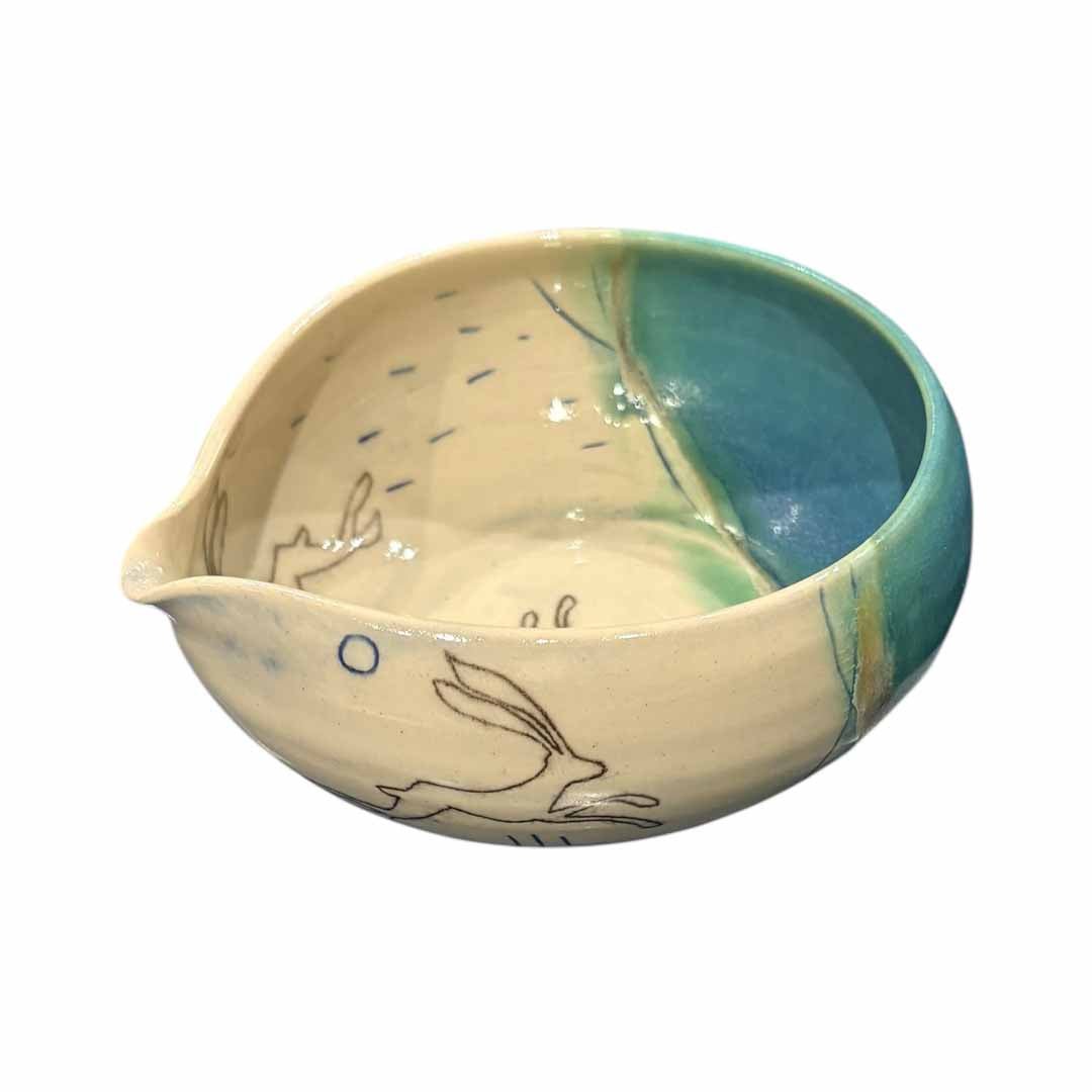 Medium Pouring Bowl - Hare - Lorna Gilbert - Just Makers Lorna Gilbert Ceramics