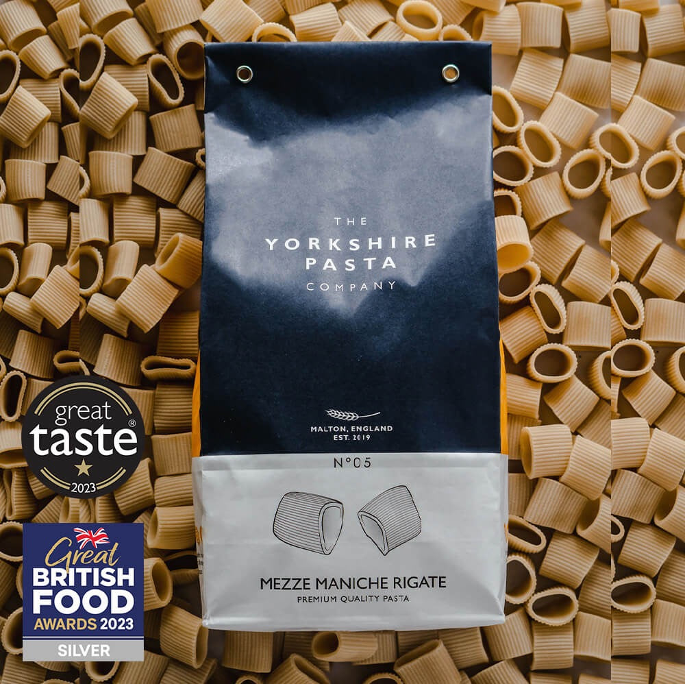 Mezze Maniche Rigate Pasta 500g - The Yorkshire Pasta Company_Just Makers