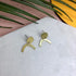 Mini Brass Arc Drop Stud Earrings - Red Paper House_Just Makers