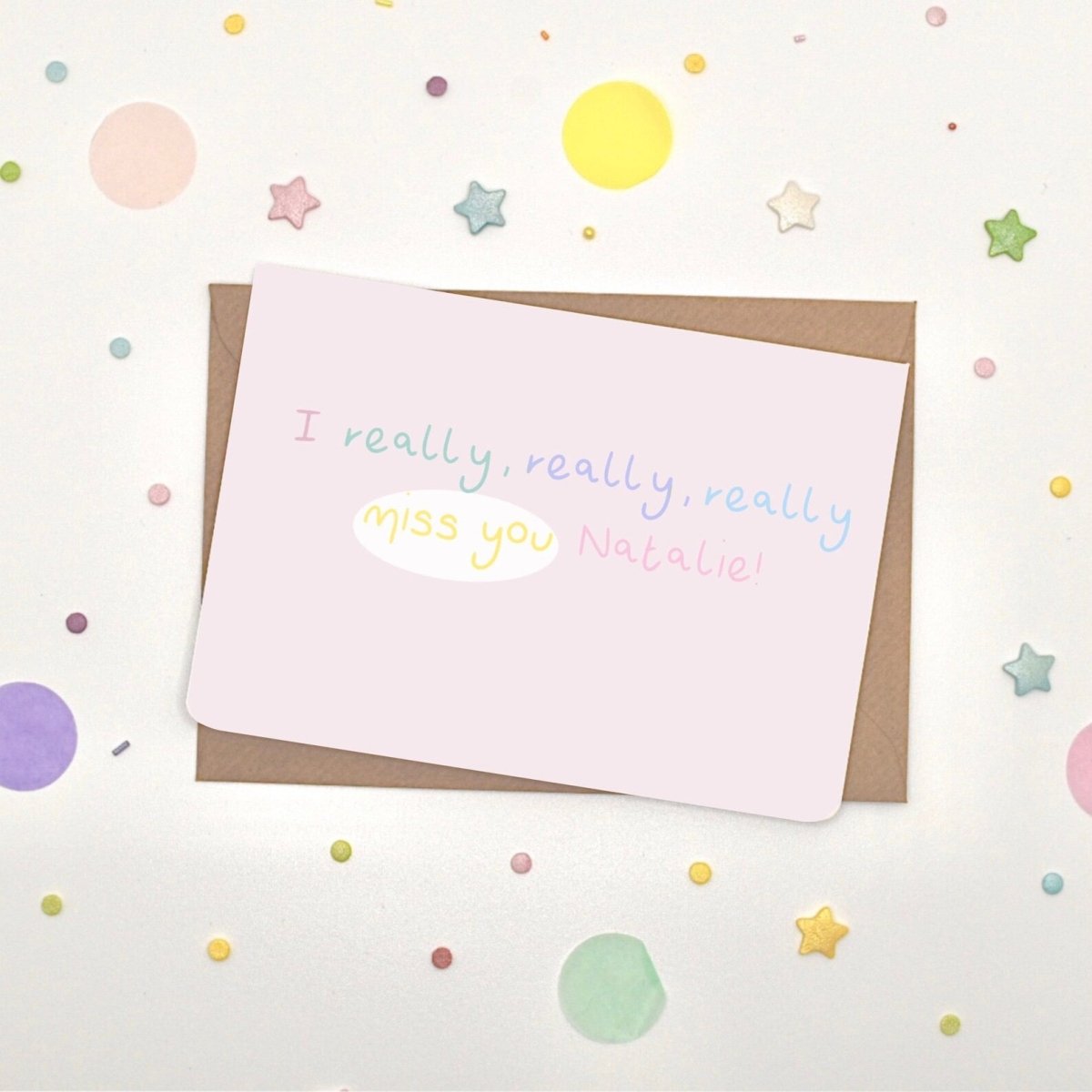 Miss You Pal Card - Scribble & Print Co - Just Makers Rachel of Scribble & Print Co