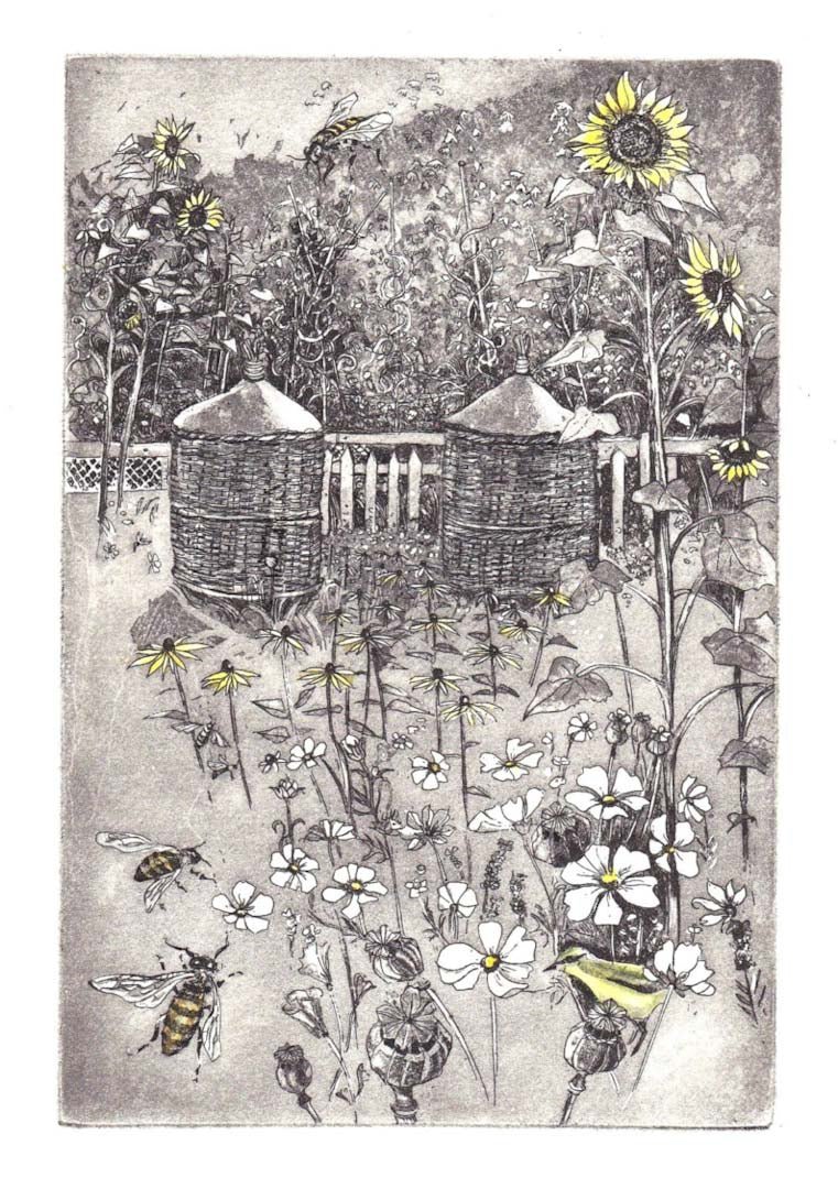 Moira McTague Etching: Skeps at Cherrybum - Just Makers Moira McTague